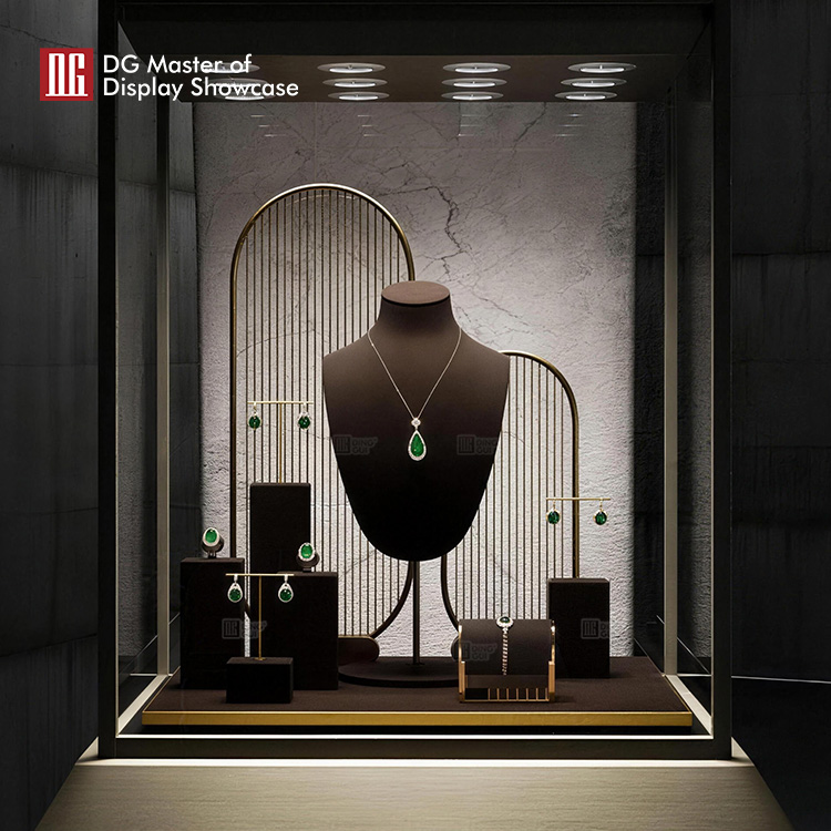 Custom Black Gold Jewelry Display Stand Prop - view 2